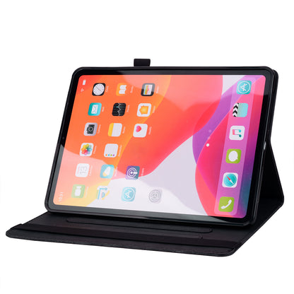 For Samsung Galaxy Tab A9+ PU Leather Tablet Case Imprinted Flower Pattern Card Slot Tablet Stand Cover