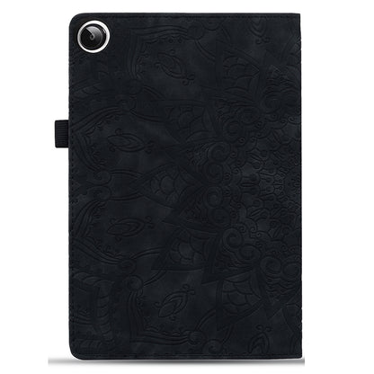 For Samsung Galaxy Tab A9+ PU Leather Tablet Case Imprinted Flower Pattern Card Slot Tablet Stand Cover