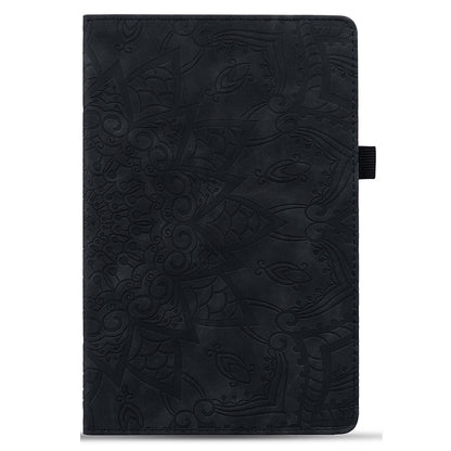 For Samsung Galaxy Tab A9+ PU Leather Tablet Case Imprinted Flower Pattern Card Slot Tablet Stand Cover