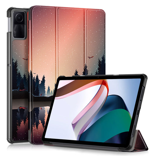 For Xiaomi Redmi Pad SE Tri-fold Stand Tablet Case Pattern Printing PU Leather Tablet Cover