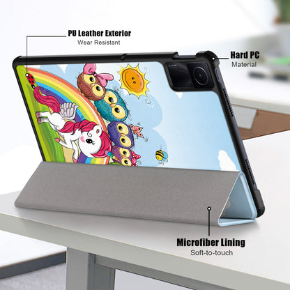 For Xiaomi Redmi Pad SE Tri-fold Stand Tablet Case Pattern Printing PU Leather Tablet Cover