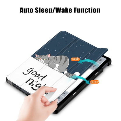 For Xiaomi Redmi Pad SE Tri-fold Stand Tablet Case Pattern Printing PU Leather Tablet Cover