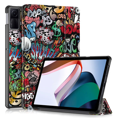 For Xiaomi Redmi Pad SE Tri-fold Stand Tablet Case Pattern Printing PU Leather Tablet Cover