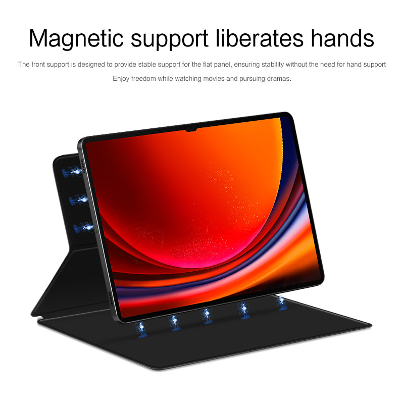 For Samsung Galaxy Tab S9 Ultra PU Leather Magnetic Tablet Case Foldable Stand Tablet Cover