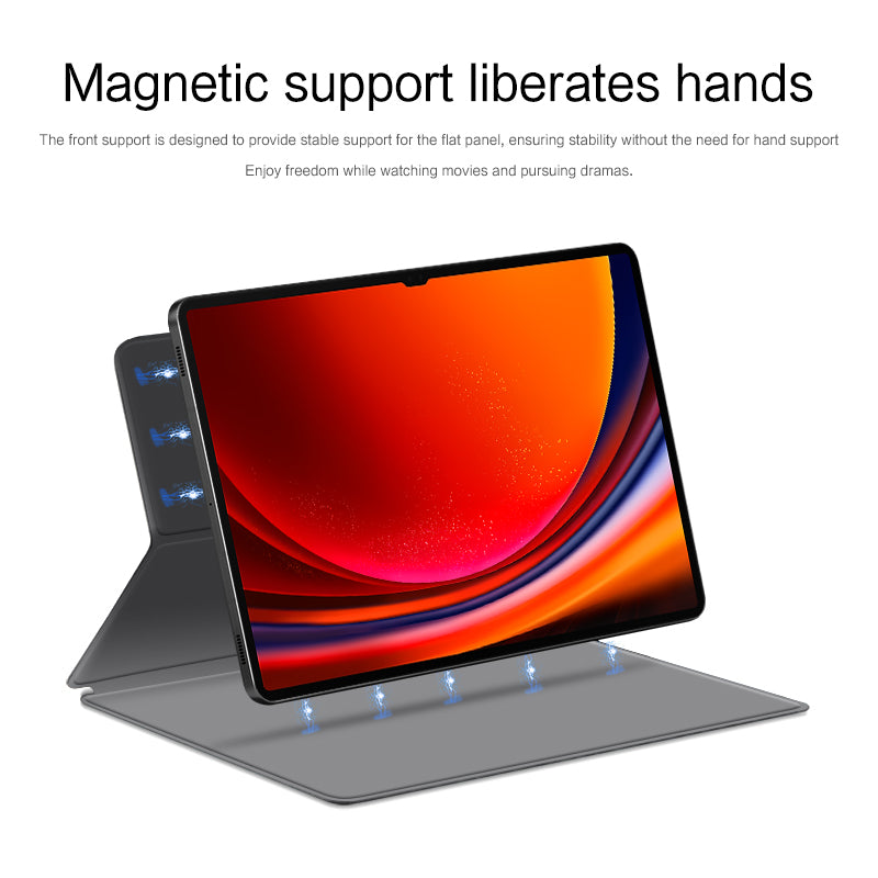 For Samsung Galaxy Tab S9 Ultra PU Leather Magnetic Tablet Case Foldable Stand Tablet Cover