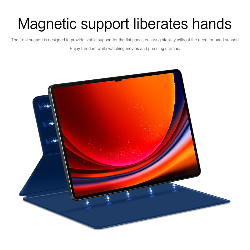 For Samsung Galaxy Tab S9 Ultra PU Leather Magnetic Tablet Case Foldable Stand Tablet Cover