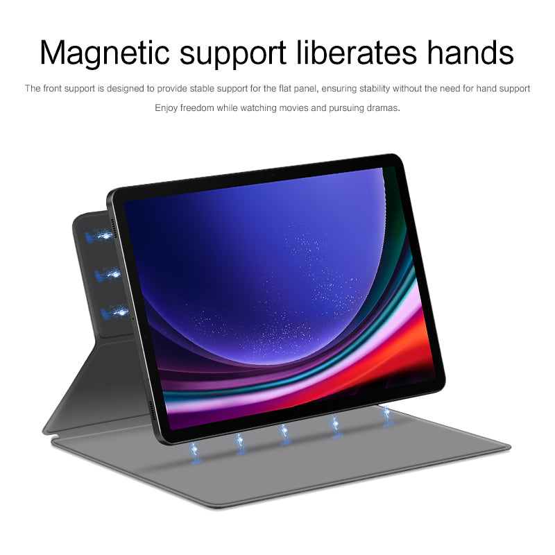 For Samsung Galaxy Tab S9 Magnetic Tablet Case PU Leather Stand Anti-drop Tablet Cover