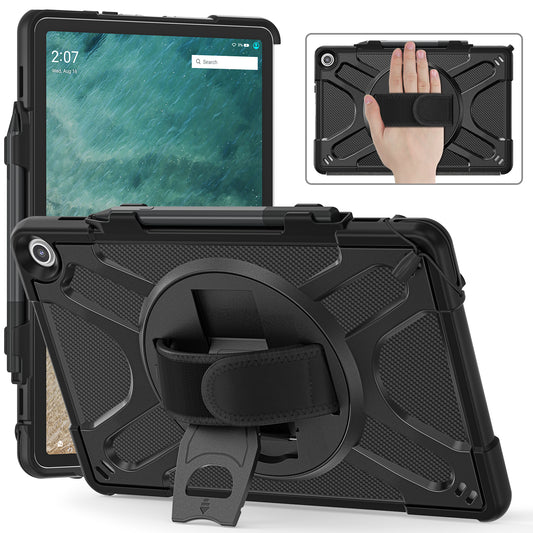 For Amazon Fire Max 11 Kickstand Tablet Case PC + TPU Shockproof Protective Cover with Hand Strap