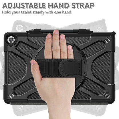 For Amazon Fire Max 11 Kickstand Tablet Case PC + TPU Shockproof Protective Cover with Hand Strap