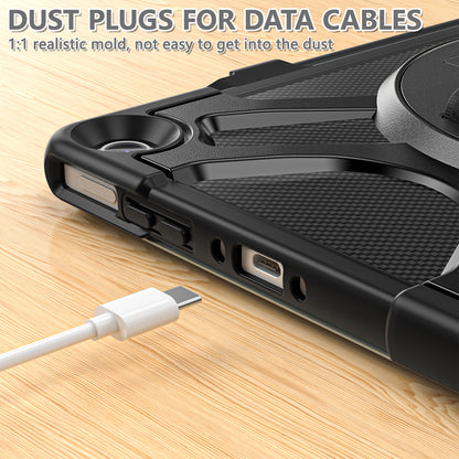 For Amazon Fire Max 11 Kickstand Tablet Case PC + TPU Shockproof Protective Cover with Hand Strap