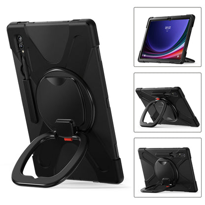 For Samsung Galaxy Tab S9 Ultra X910  /  S8 Ultra X900  /  X906 PC+ Silicone Tablet Case Drop-proof Rotating Kickstand Cover