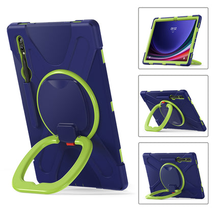 For Samsung Galaxy Tab S9 Ultra X910  /  S8 Ultra X900  /  X906 PC+ Silicone Tablet Case Drop-proof Rotating Kickstand Cover