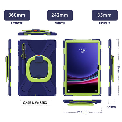 For Samsung Galaxy Tab S9 Ultra X910  /  S8 Ultra X900  /  X906 PC+ Silicone Tablet Case Drop-proof Rotating Kickstand Cover