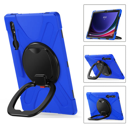 For Samsung Galaxy Tab S9 Ultra X910  /  S8 Ultra X900  /  X906 PC+ Silicone Tablet Case Drop-proof Rotating Kickstand Cover