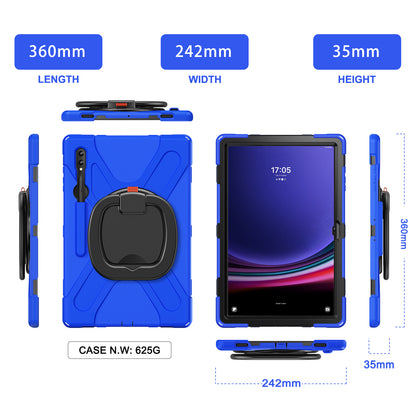 For Samsung Galaxy Tab S9 Ultra X910  /  S8 Ultra X900  /  X906 PC+ Silicone Tablet Case Drop-proof Rotating Kickstand Cover