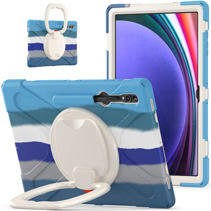 For Samsung Galaxy Tab S9 Ultra X910  /  S8 Ultra X900  /  X906 PC+ Silicone Tablet Case Drop-proof Rotating Kickstand Cover