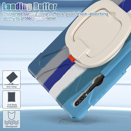 For Samsung Galaxy Tab S9 Ultra X910  /  S8 Ultra X900  /  X906 PC+ Silicone Tablet Case Drop-proof Rotating Kickstand Cover