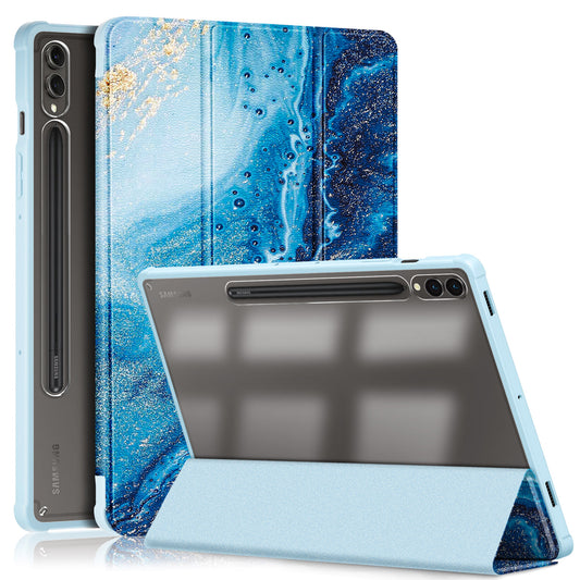 For Samsung Galaxy Tab S9+ (SM-X810 / SM-X816B / SM-X818U) Tablet Case TPU+Acrylic+PU Leather Cover with Tri-fold Stand