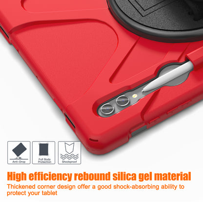 For Samsung Galaxy Tab S9 Ultra X910  /  S8 Ultra X900  /  X906 PC+Silicone Kickstand Tablet Case with Hand Band