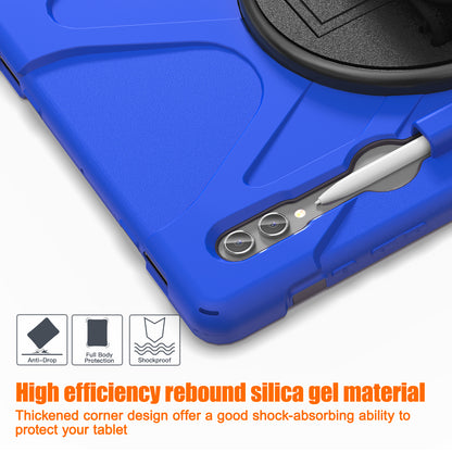 For Samsung Galaxy Tab S9 Ultra X910  /  S8 Ultra X900  /  X906 PC+Silicone Kickstand Tablet Case with Hand Band