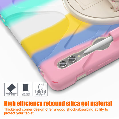 For Samsung Galaxy Tab S9 Ultra X910  /  S8 Ultra X900  /  X906 PC+Silicone Kickstand Tablet Case with Hand Band