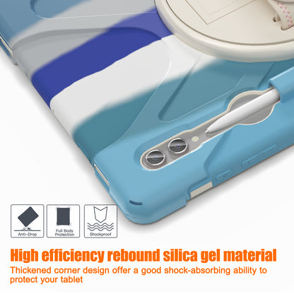 For Samsung Galaxy Tab S9 Ultra X910  /  S8 Ultra X900  /  X906 PC+Silicone Kickstand Tablet Case with Hand Band