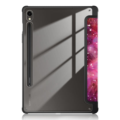 For Samsung Galaxy Tab S9 (SM-X710 / SM-X716B / SM-X718U) Tri-fold Stand Tablet Case Pattern Printing PU+TPU+Acrylic Protective Cover with Pen Slot