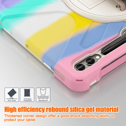 For Samsung Galaxy Tab S9 FE+ / S9+ / S8+ / S7 Wrist Strap Tablet Case Anti-scratch PC+Silicone Kickstand Cover