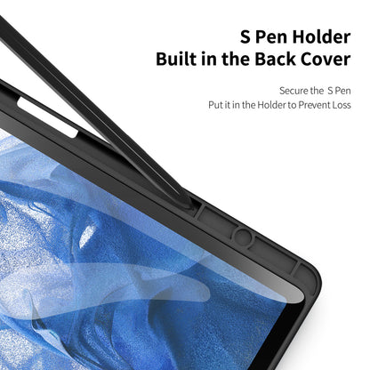 DUX DUCIS TOBY Series For Samsung Galaxy Tab S9 FE+ Tablet Leather Case Tri-fold Stand Cover with Pen Slot