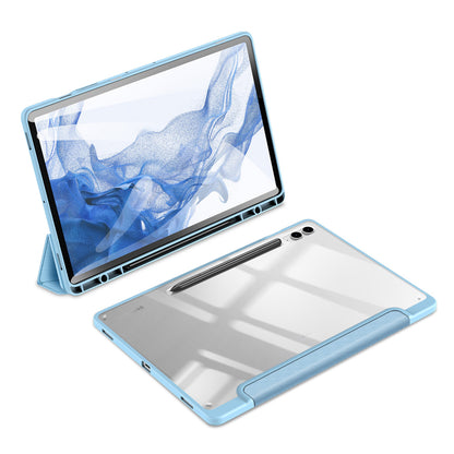 DUX DUCIS TOBY Series For Samsung Galaxy Tab S9 FE+ Tablet Leather Case Tri-fold Stand Cover with Pen Slot