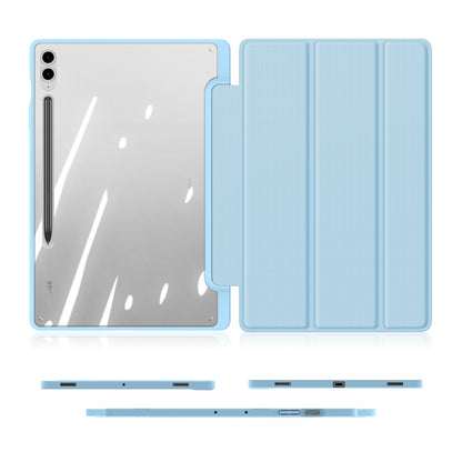 DUX DUCIS TOBY Series For Samsung Galaxy Tab S9 FE+ Tablet Leather Case Tri-fold Stand Cover with Pen Slot