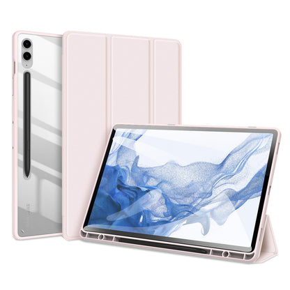 DUX DUCIS TOBY Series For Samsung Galaxy Tab S9 FE+ Tablet Leather Case Tri-fold Stand Cover with Pen Slot