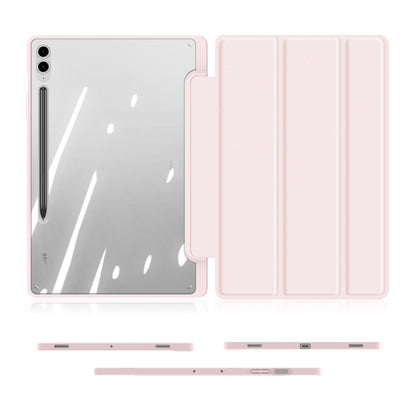 DUX DUCIS TOBY Series For Samsung Galaxy Tab S9 FE+ Tablet Leather Case Tri-fold Stand Cover with Pen Slot