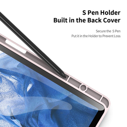 DUX DUCIS TOBY Series For Samsung Galaxy Tab S9 FE+ Tablet Leather Case Tri-fold Stand Cover with Pen Slot