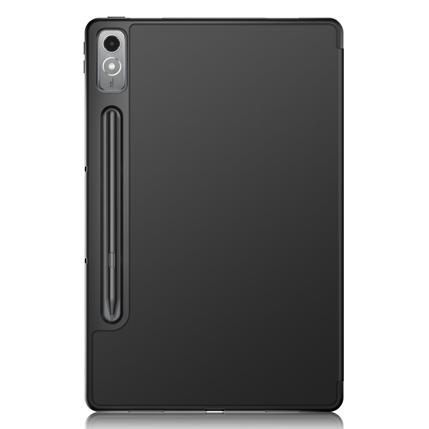 For Lenovo Tab P12 TB371FC Trifold Stand Solid Color Smart Case PU Leather+TPU Tablet Cover