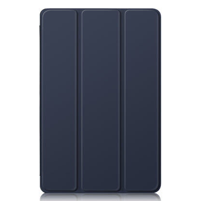 For Lenovo Tab P12 TB371FC Trifold Stand Solid Color Smart Case PU Leather+TPU Tablet Cover
