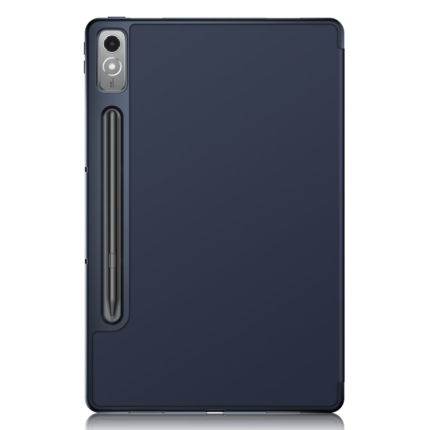 For Lenovo Tab P12 TB371FC Trifold Stand Solid Color Smart Case PU Leather+TPU Tablet Cover