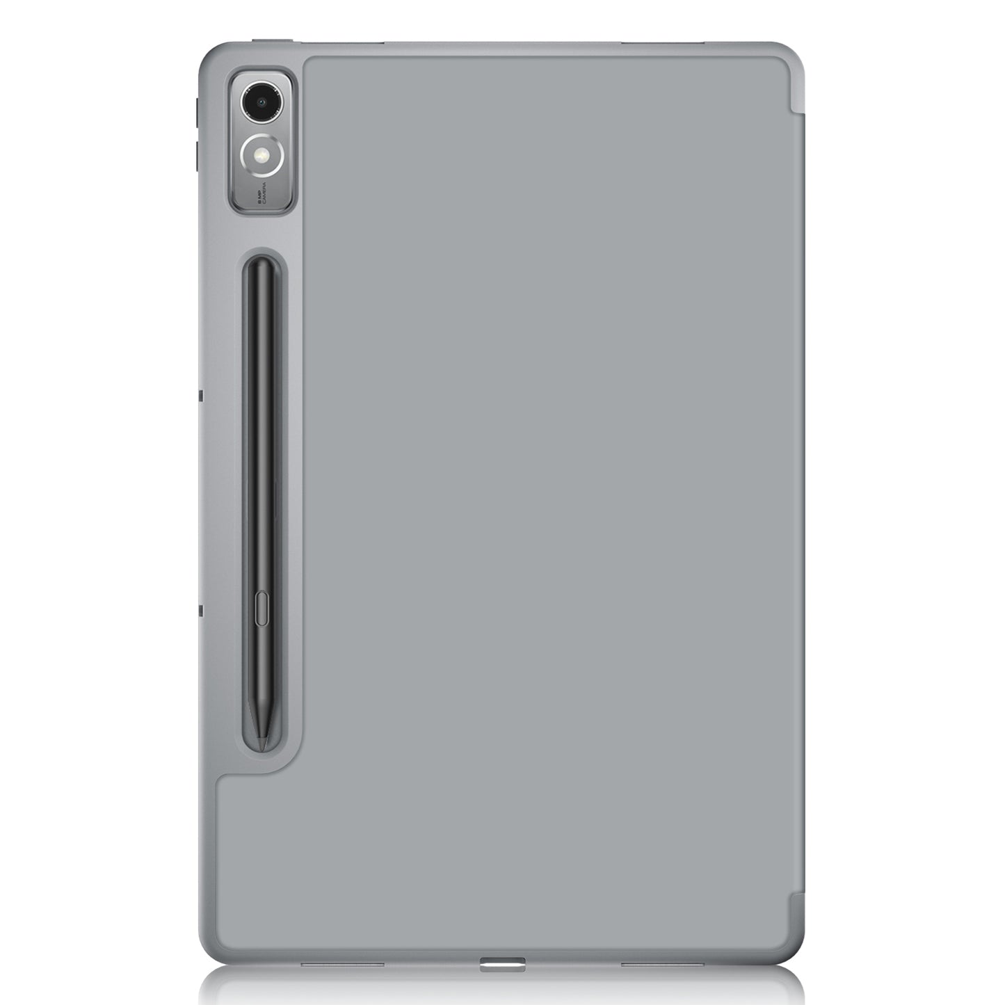 For Lenovo Tab P12 TB371FC Trifold Stand Solid Color Smart Case PU Leather+TPU Tablet Cover