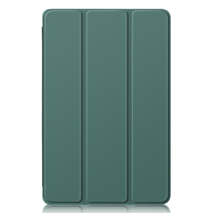 For Lenovo Tab P12 TB371FC Trifold Stand Solid Color Smart Case PU Leather+TPU Tablet Cover