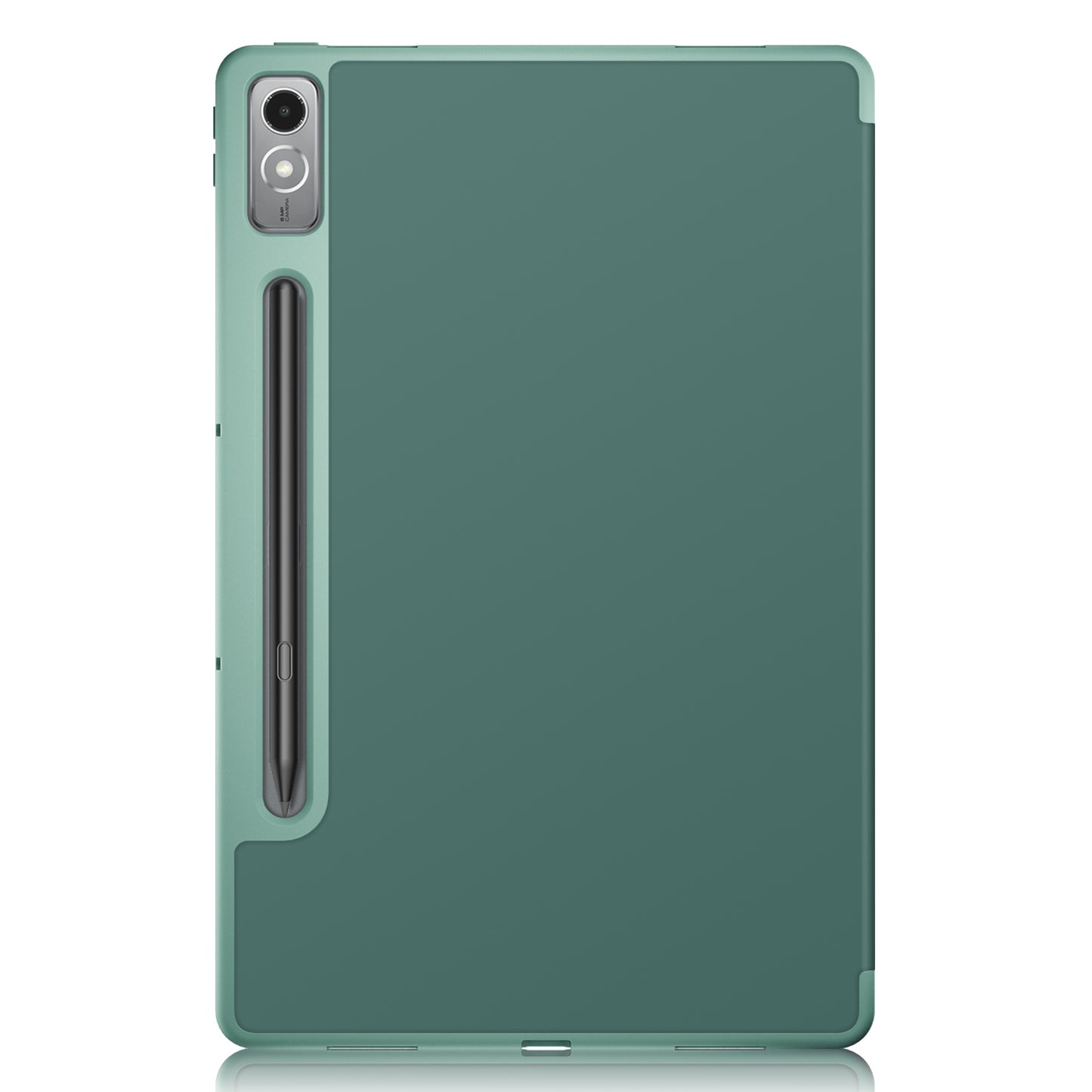 For Lenovo Tab P12 TB371FC Trifold Stand Solid Color Smart Case PU Leather+TPU Tablet Cover