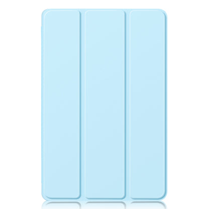 For Lenovo Tab P12 TB371FC Trifold Stand Solid Color Smart Case PU Leather+TPU Tablet Cover