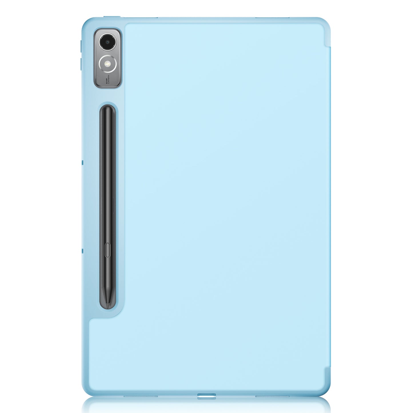 For Lenovo Tab P12 TB371FC Trifold Stand Solid Color Smart Case PU Leather+TPU Tablet Cover