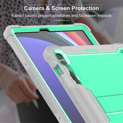 Kickstand Case for Samsung Galaxy Tab S9+ , Shockproof Silicone + PC Tablet Cover