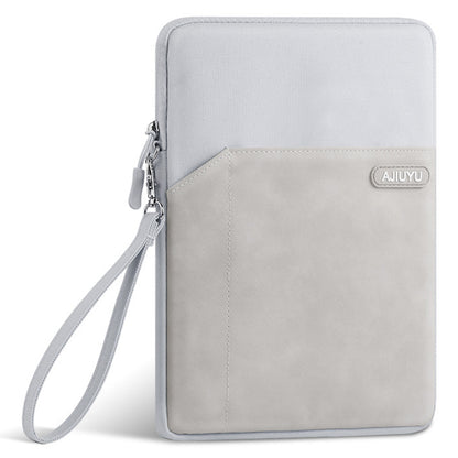 AJIUYU Laptop Protective Sleeve PU Leather + Cloth Tablet Carrying Bag with Hand Strap