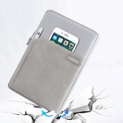 AJIUYU Laptop Protective Sleeve PU Leather + Cloth Tablet Carrying Bag with Hand Strap
