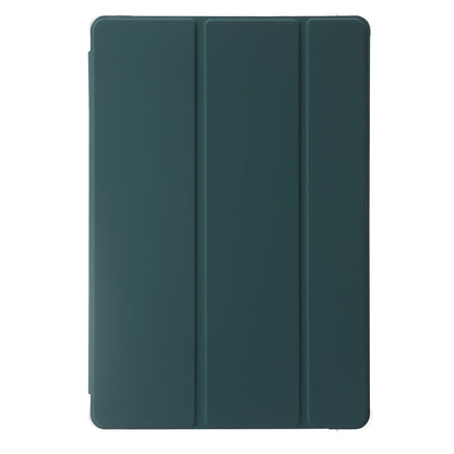 For Samsung Galaxy Tab S9+ Tri-fold Stand Smart Cover PU Leather+Acrylic+TPU Transparent Tablet Case