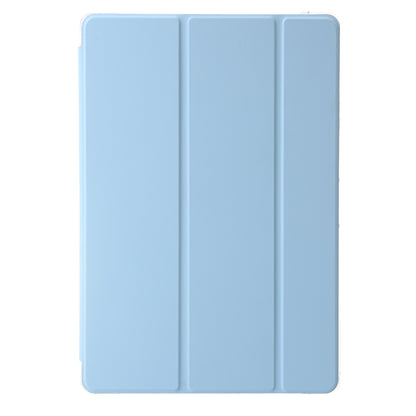 For Samsung Galaxy Tab S9+ Tri-fold Stand Smart Cover PU Leather+Acrylic+TPU Transparent Tablet Case