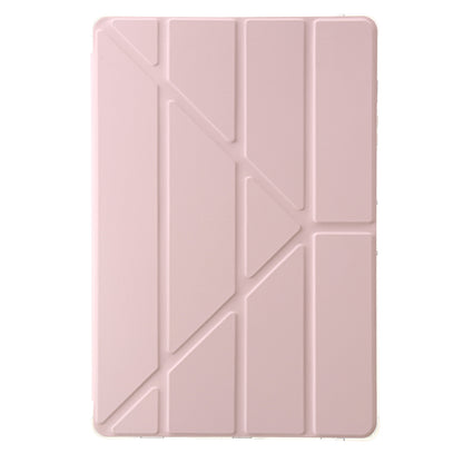 For Samsung Galaxy Tab S9+ Origami Tri-fold Stand Cover PU Leather+Acrylic+TPU Auto Wake / Sleep Tablet Case