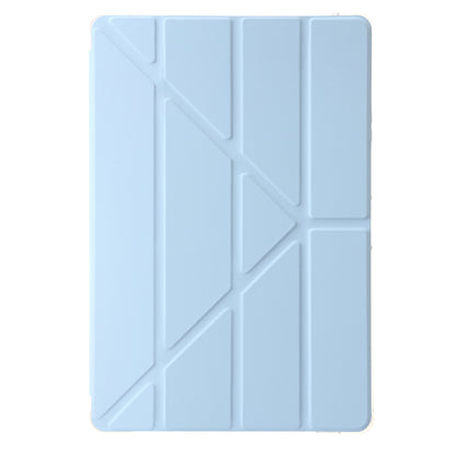 For Samsung Galaxy Tab S9+ Origami Tri-fold Stand Cover PU Leather+Acrylic+TPU Auto Wake / Sleep Tablet Case