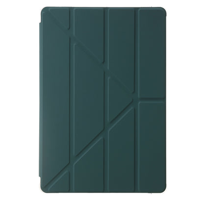 For Samsung Galaxy Tab S9+ Origami Tri-fold Stand Cover PU Leather+Acrylic+TPU Auto Wake / Sleep Tablet Case